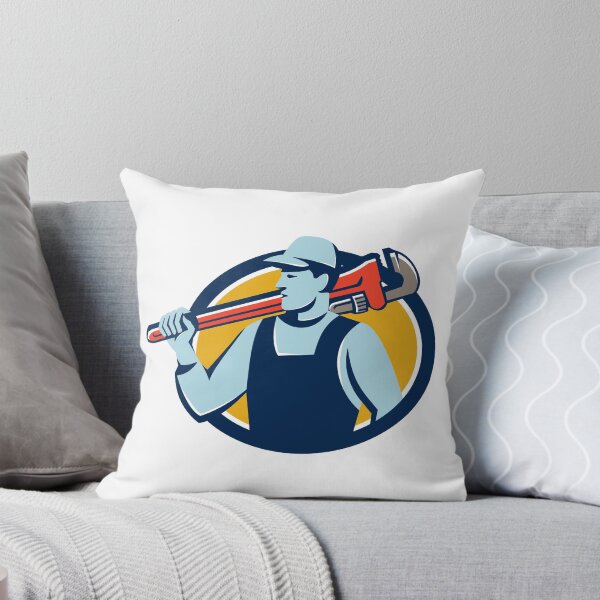 Item preview, Plumber Monkey Wrench Shoulder Circle Retro designed and sold by patrimonio.