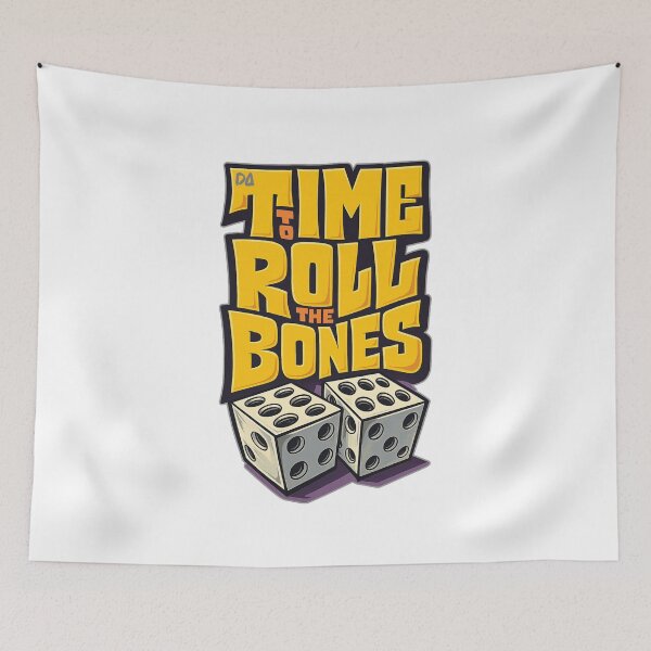 Item preview, Time To Roll The Bones Dice Graphic Yellow Graffiti Streetwear designed and sold by DesignArtist.ia.
