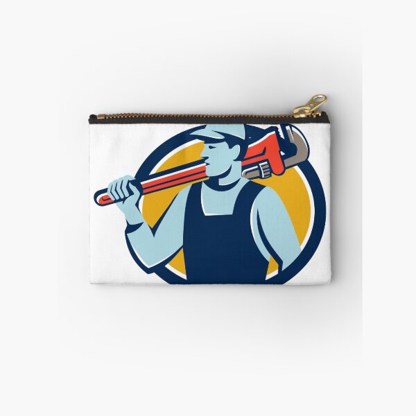 Item preview, Plumber Monkey Wrench Shoulder Circle Retro designed and sold by patrimonio.