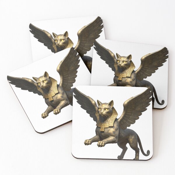 Item preview, Sphinx Gargoyle with Gold Collar designed and sold by IllumeInk.