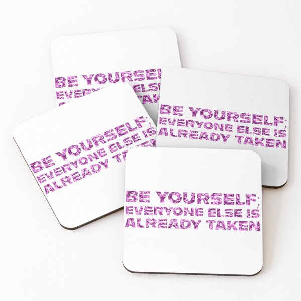 Item preview, "Be Yourself; Everyone Else Is Already Taken" Inspirational Quote Pink Triangular Mosaic Design designed and sold by DymondDesigns.