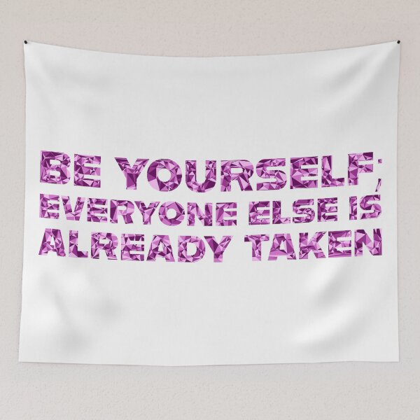 Item preview, "Be Yourself; Everyone Else Is Already Taken" Inspirational Quote Pink Triangular Mosaic Design designed and sold by DymondDesigns.