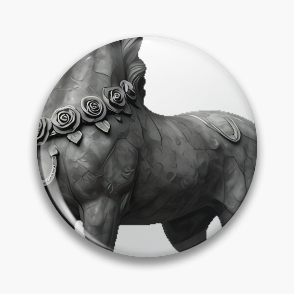 Item preview, Horse Gargoyle with Stone Roses designed and sold by IllumeInk.