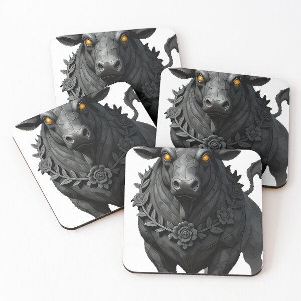 Item preview, Bull Gargoyle with Wreath designed and sold by IllumeInk.