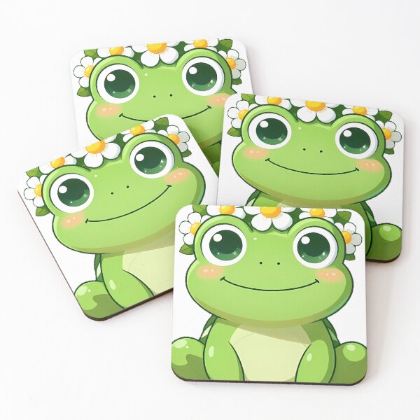 Item preview, Green Frog with Daisy Crown designed and sold by pumsquare.
