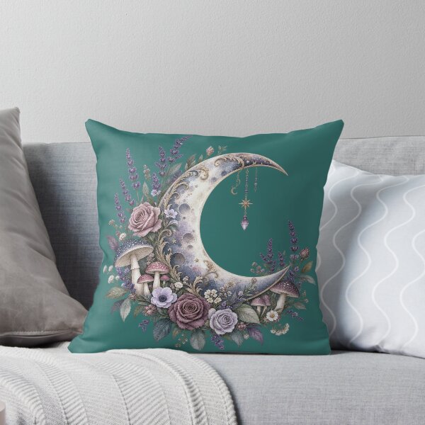Item preview, Celestial Crescent Moon with Lavender Roses designed and sold by SasmitaStudioCo.