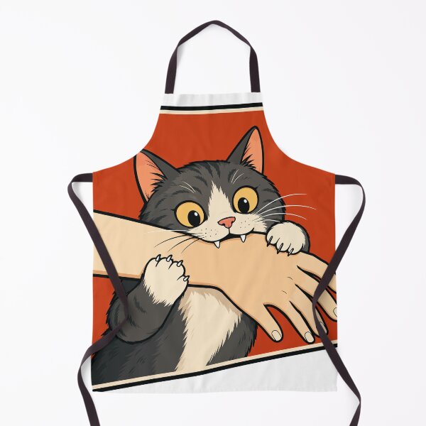 Item preview, Retro Vintage Cat Biting Hand Funny Love Bite Tuxedo Kitten Graphic designed and sold by The Upside Down.