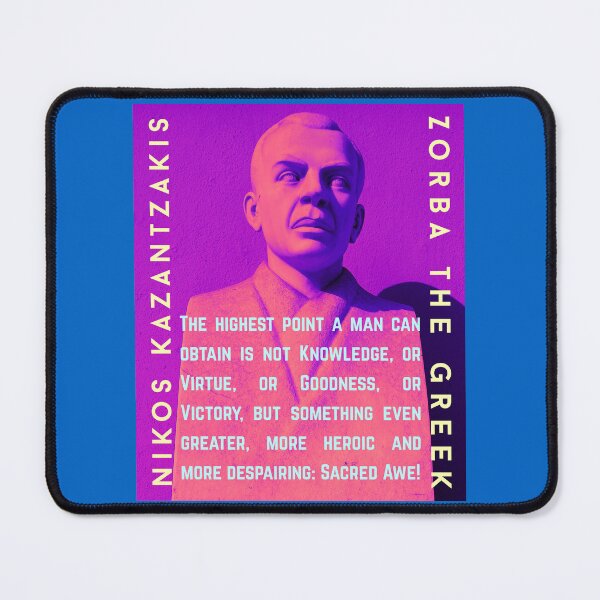 Item preview, Kazantzakis quote: The highest point a man can obtain is not Knowledge, or Virtue, or Goodness, or Victory, but something even greater, more heroic and more despairing: Sacred Awe! designed and sold by artbleed.