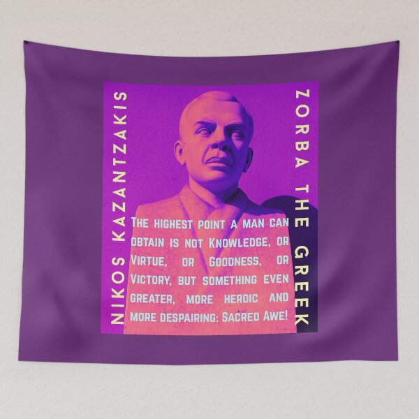 Item preview, Kazantzakis quote: The highest point a man can obtain is not Knowledge, or Virtue, or Goodness, or Victory, but something even greater, more heroic and more despairing: Sacred Awe! designed and sold by artbleed.