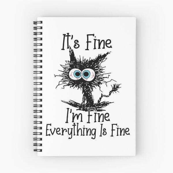 Item preview, Funny Black Cat It's Fine I'm Fine Everything Is Fine designed and sold by Thread&Fable.