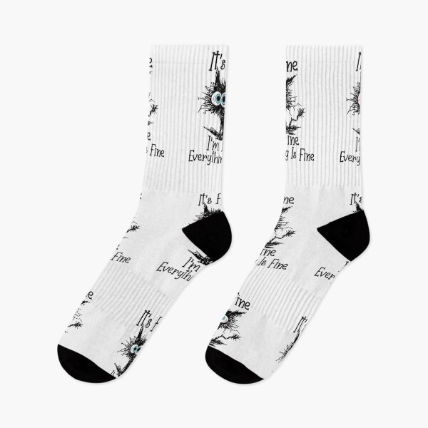 Item preview, Funny Black Cat It's Fine I'm Fine Everything Is Fine designed and sold by Thread&Fable.