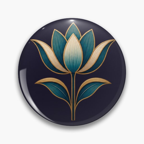 Item preview, Egyptian Lotus Ancient Symbol Blue Gold designed and sold by RadwaNour.