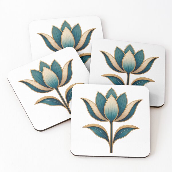 Item preview, Egyptian Lotus Ancient Symbol Blue Gold designed and sold by RadwaNour.