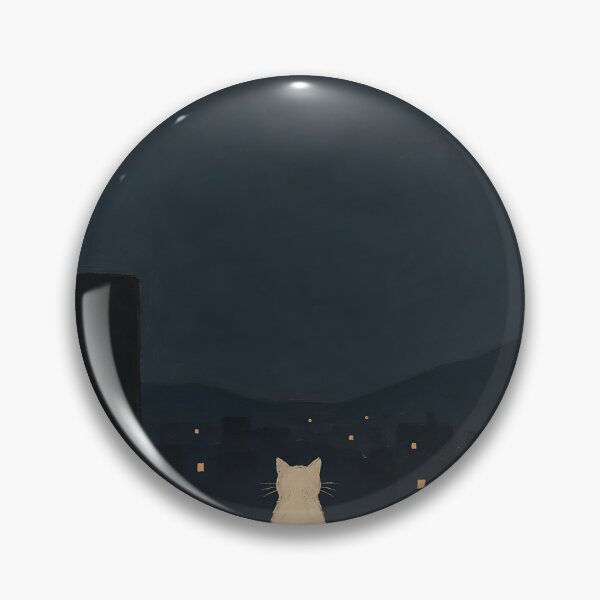 Item preview, White Cat Rooftop Full Moon View designed and sold by Jaideep Walia.