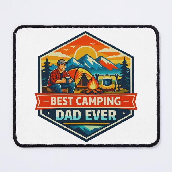 Item preview, Best Camping Dad Ever – Geometric Mountain Camping Badge designed and sold by GabeMountainArt.