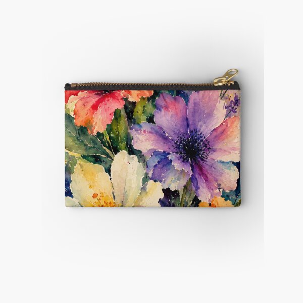 Item preview, Vibrant Watercolor Floral Bouquet - Colorful Hibiscus and Wildflowers designed and sold by JL Studio - Cozy Arts.