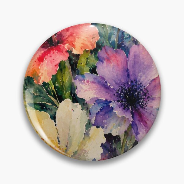 Item preview, Vibrant Watercolor Floral Bouquet - Colorful Hibiscus and Wildflowers designed and sold by JL Studio - Cozy Arts.