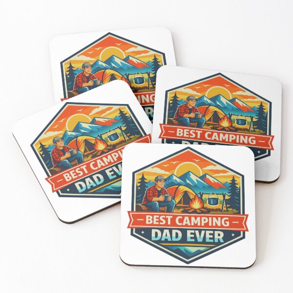 Item preview, Best Camping Dad Ever – Geometric Mountain Camping Badge designed and sold by GabeMountainArt.