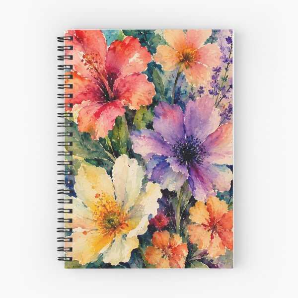 Item preview, Vibrant Watercolor Floral Bouquet - Colorful Hibiscus and Wildflowers designed and sold by JL Studio - Cozy Arts.