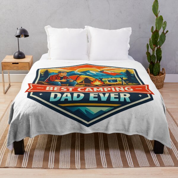 Item preview, Best Camping Dad Ever – Geometric Mountain Camping Badge designed and sold by GabeMountainArt.