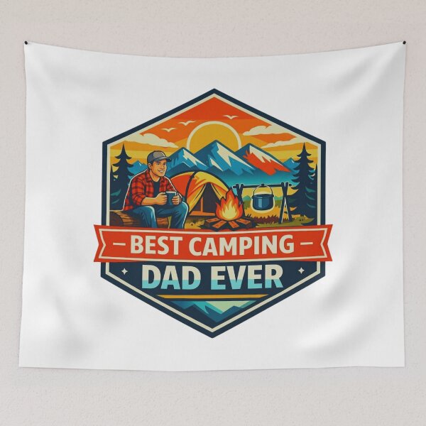 Item preview, Best Camping Dad Ever – Geometric Mountain Camping Badge designed and sold by GabeMountainArt.
