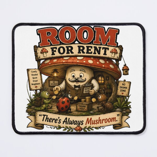 Item preview, Mushroom Landlord – There’s Always Mushroom Funny Room for Rent Food Pun designed and sold by Snackwear Apparel.
