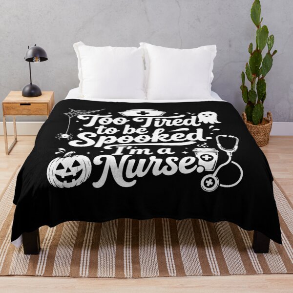 Item preview, NURSE HALLOWEEN too tired to be spooked. i’m a nurse. designed and sold by YNELENT.