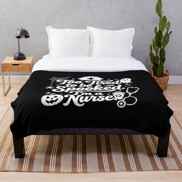 Item preview, NURSE HALLOWEEN too tired to be spooked. i’m a nurse. designed and sold by YNELENT.