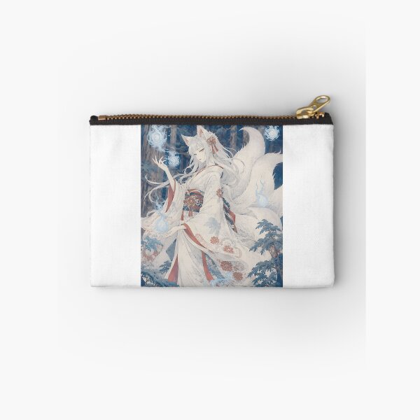 Item preview, Blue Fire Spirit Kitsune Girl Vintage Japanese Ukiyoe Woodblock Art LIMITED EDITION designed and sold by Geraldo Gonzalez.