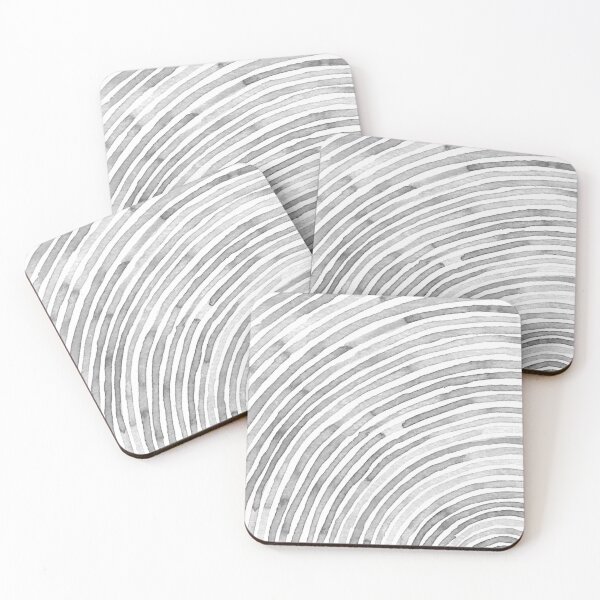 Item preview, Monochrome concentric waves in soft gray watercolor designed and sold by studioanalog.