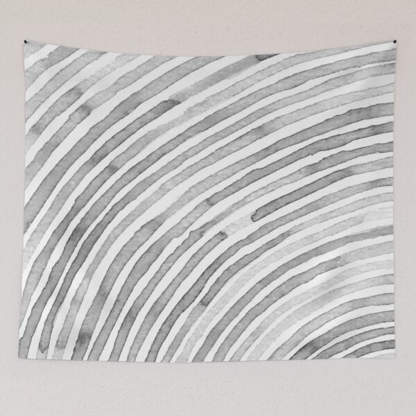 Item preview, Monochrome concentric waves in soft gray watercolor designed and sold by studioanalog.