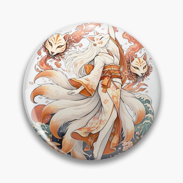 Item preview, Anime Kitsune Fox Spirit - Japanese Mythical Art ⭐⭐⭐⭐⭐ designed and sold by Geraldo Gonzalez.