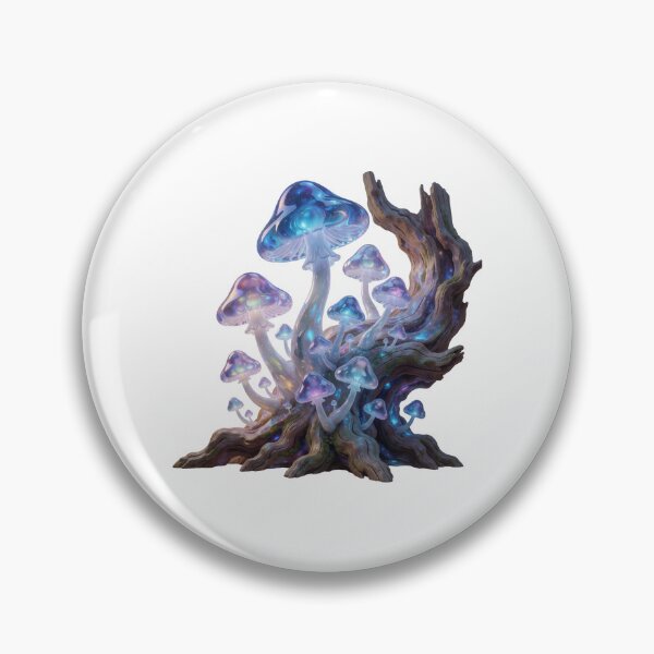 Item preview, Enchanted Blue Mushroom Tree – Magical Woodland Sticker designed and sold by AillustriaAK.