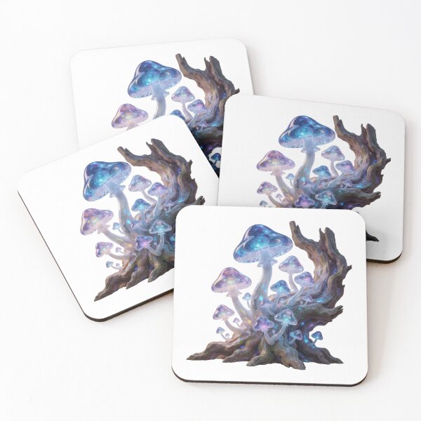 Item preview, Enchanted Blue Mushroom Tree – Magical Woodland Sticker designed and sold by AillustriaAK.