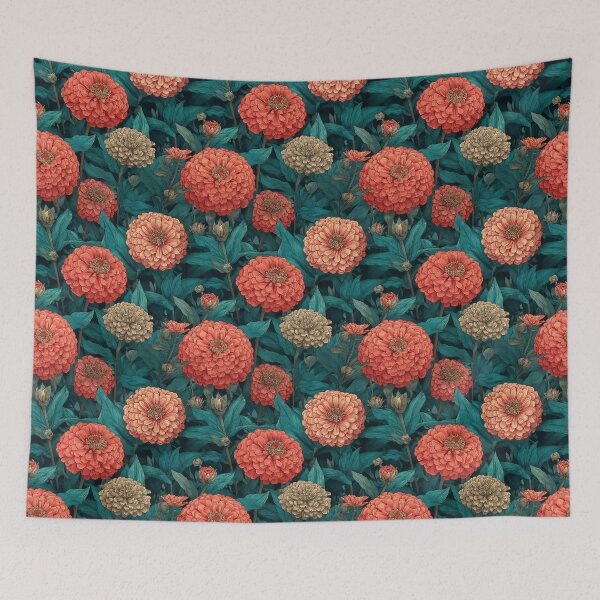 Item preview, Trendy Zinnia  - Botanical Garden Pattern - Christmas Gift Ideas designed and sold by RoyalStarsPatts.