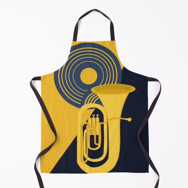 Item preview, Golden Tuba & Rhythm | Bauhaus Music Art | Mid Century Modern Brass Instrument Decor | Geometric Tuba Print designed and sold by Studio pod Burom.
