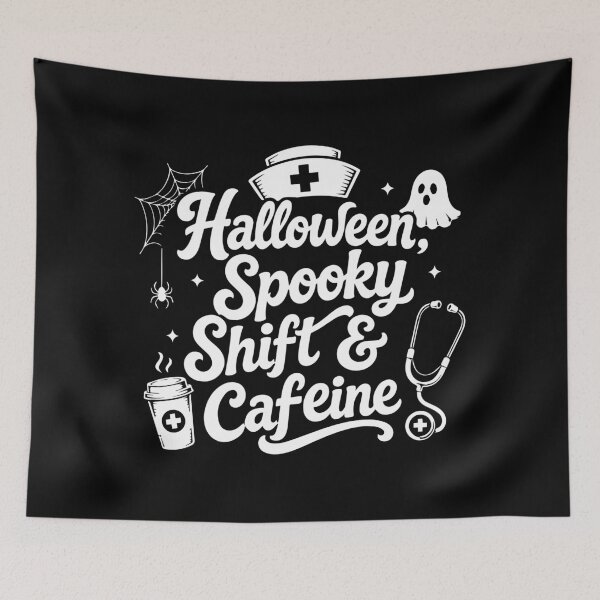 Item preview, NURSE HALLOWEEN halloween, spooky shift & caffeine designed and sold by YNELENT.