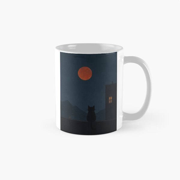 Item preview, Black Cat Blood Moon Night Cityscape designed and sold by Jaideep Walia.