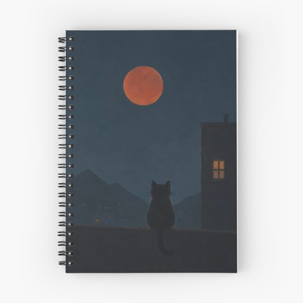Item preview, Black Cat Blood Moon Night Cityscape designed and sold by Jaideep Walia.