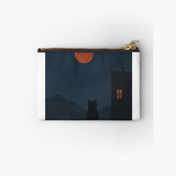 Item preview, Black Cat Blood Moon Night Cityscape designed and sold by Jaideep Walia.