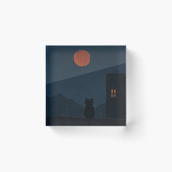 Item preview, Black Cat Blood Moon Night Cityscape designed and sold by Jaideep Walia.