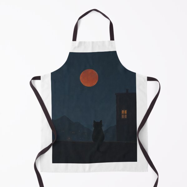 Item preview, Black Cat Blood Moon Night Cityscape designed and sold by Jaideep Walia.