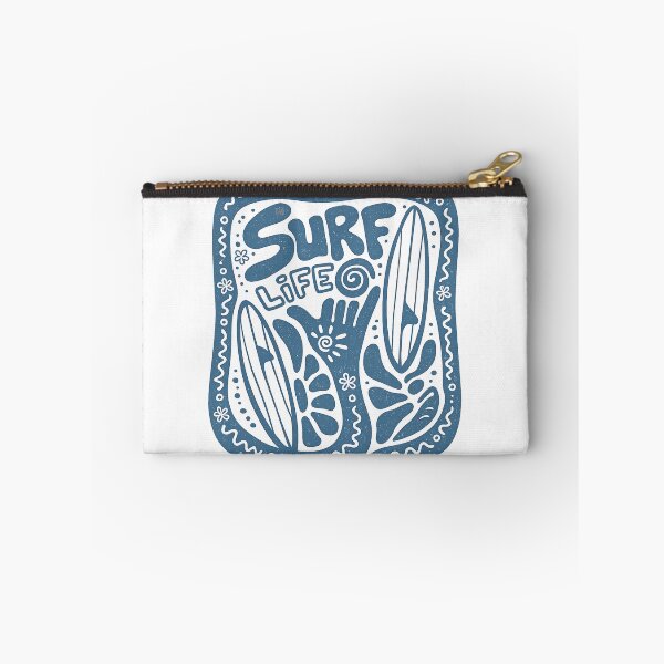 Item preview, Surf Life Retro Shaka Surfboard Linocut Blue Beach Graphic designed and sold by DesignArtist.ia.