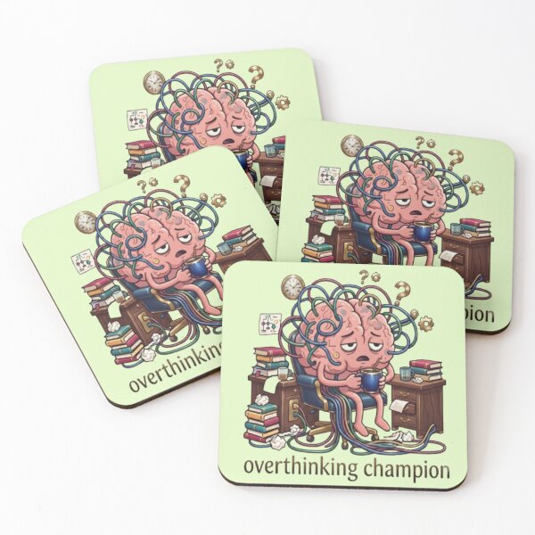 Item preview, Overthinking Champion Funny Tired Brain Art designed and sold by Northern Glow Art.