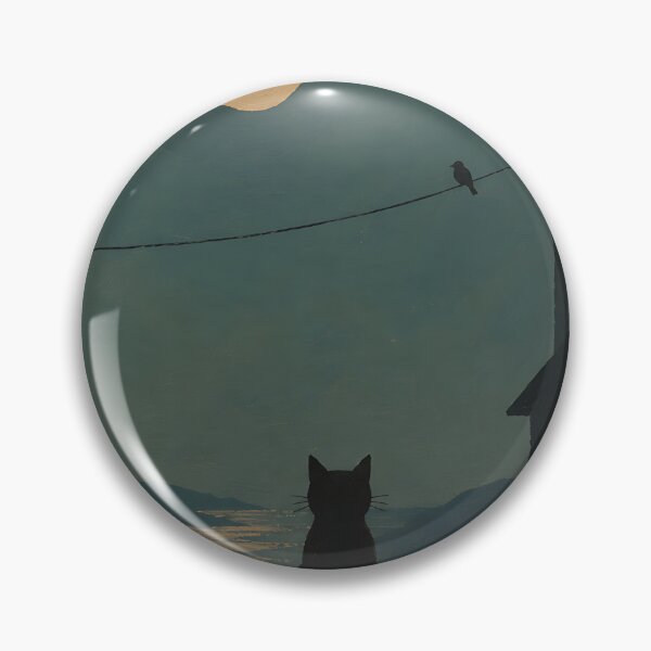 Item preview, Cat Watching Night Valley and Full Moon designed and sold by Jaideep Walia.