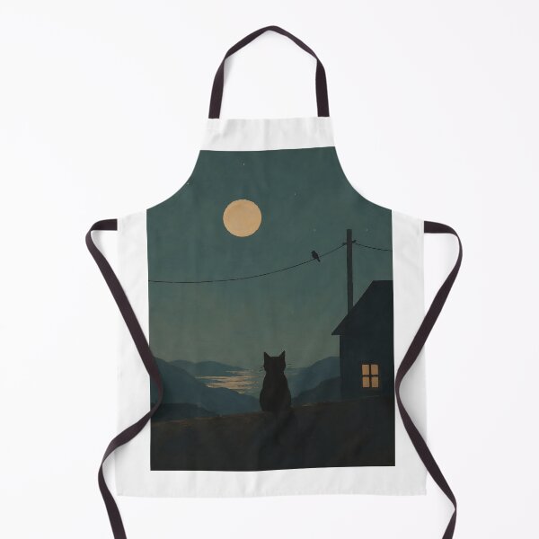 Item preview, Cat Watching Night Valley and Full Moon designed and sold by Jaideep Walia.