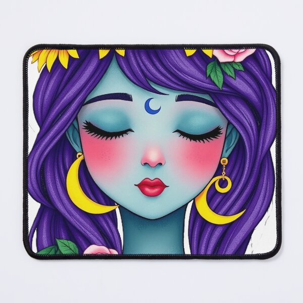 Item preview, Celestial Moon Goddess - Mystical Floral Crown Portrait designed and sold by Mido-artister.