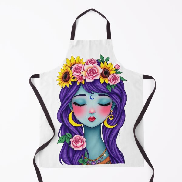 Item preview, Celestial Moon Goddess - Mystical Floral Crown Portrait designed and sold by Mido-artister.
