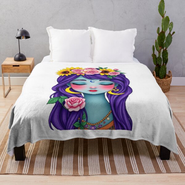 Item preview, Celestial Moon Goddess - Mystical Floral Crown Portrait designed and sold by Mido-artister.