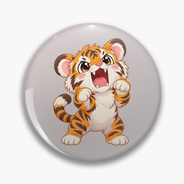 Item preview, Cute Roaring Tiger with Fierce Funny Expression designed and sold by zan-mf.